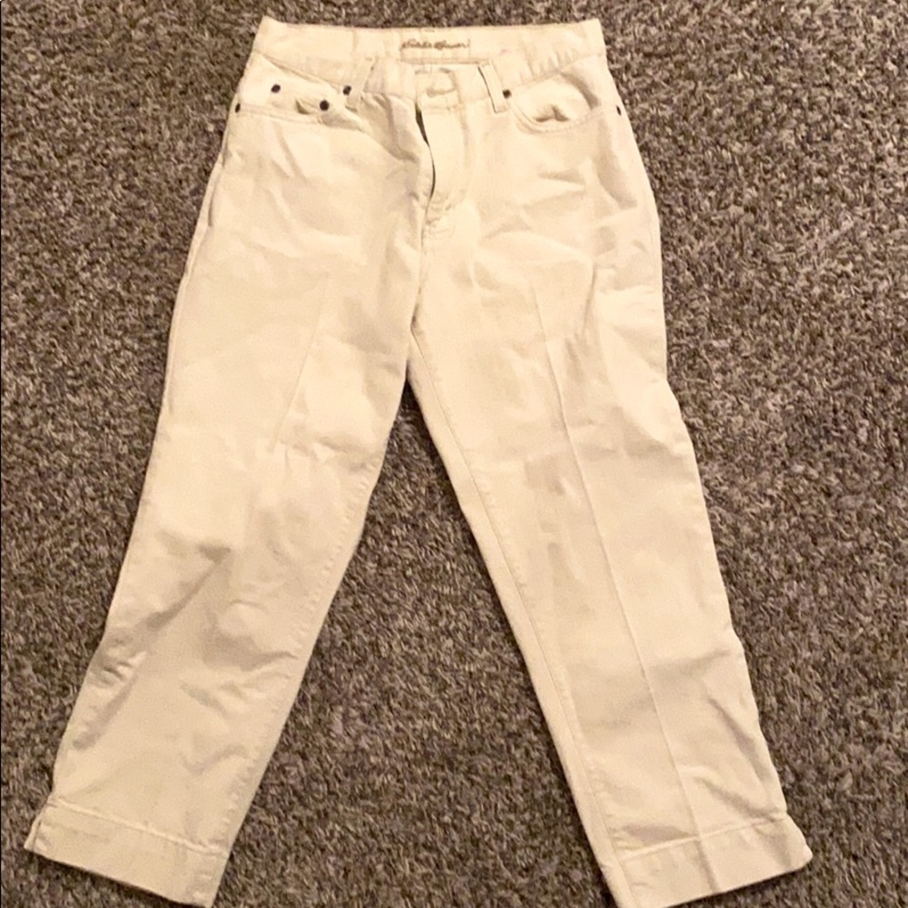 Eddie Bauer white mom jeans